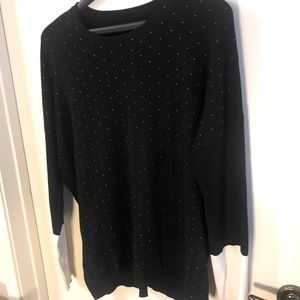 Prophecy Black Embellished Sweater Long sleeve Color Blocked